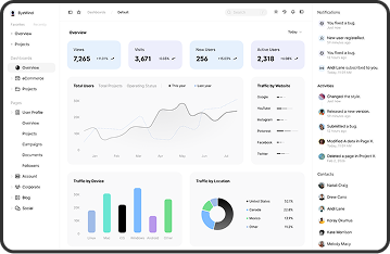 Live investment dashboard with metrics, charts, and activity